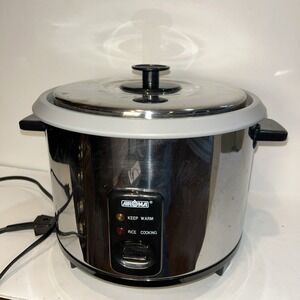 Aroma ARC-410 Rice Cooker/‎ Steamer- Great Condition and Tested Chrome Exterior